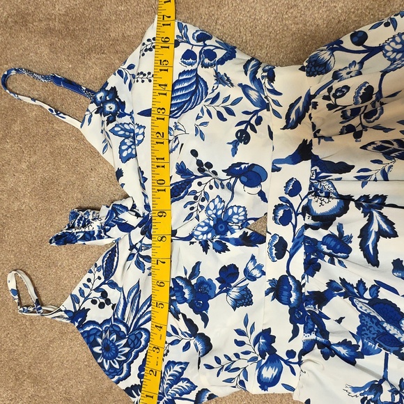 Floral Blue and White Maxi Dress - Picture 2 of 6